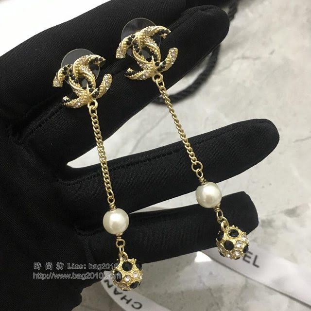 chanel耳環 小香經典熱銷款 鑲鑽小圓球 香奈兒耳環  gzsc1203